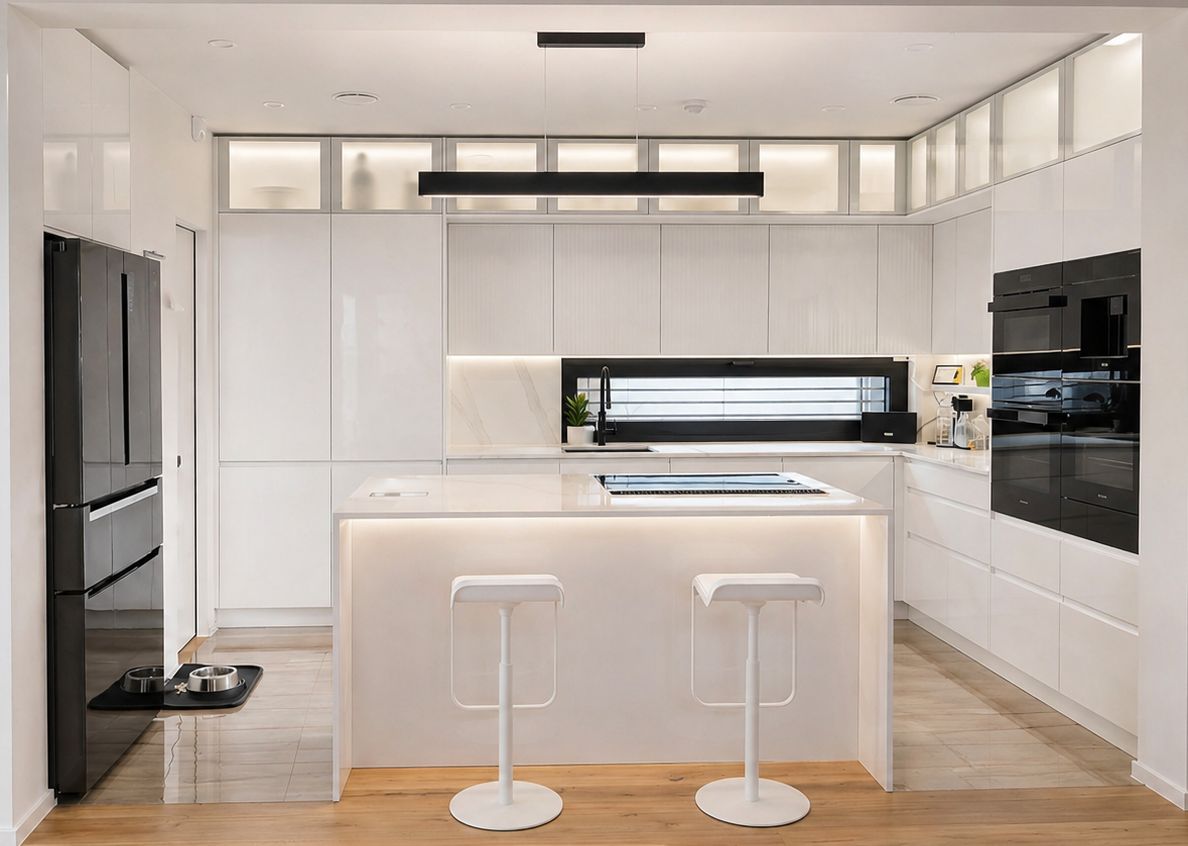 Kuchyňa Biela Lesk I Biela Matt I Silestone Calacatta